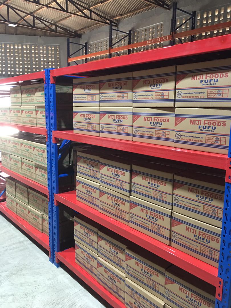 Niji Foods Fufu and Gari shelves